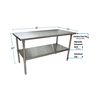 Bk Resources Work Table 16/304 Stainless Steel With Galvanized Undershelf 60"Wx24"D CTT-6024